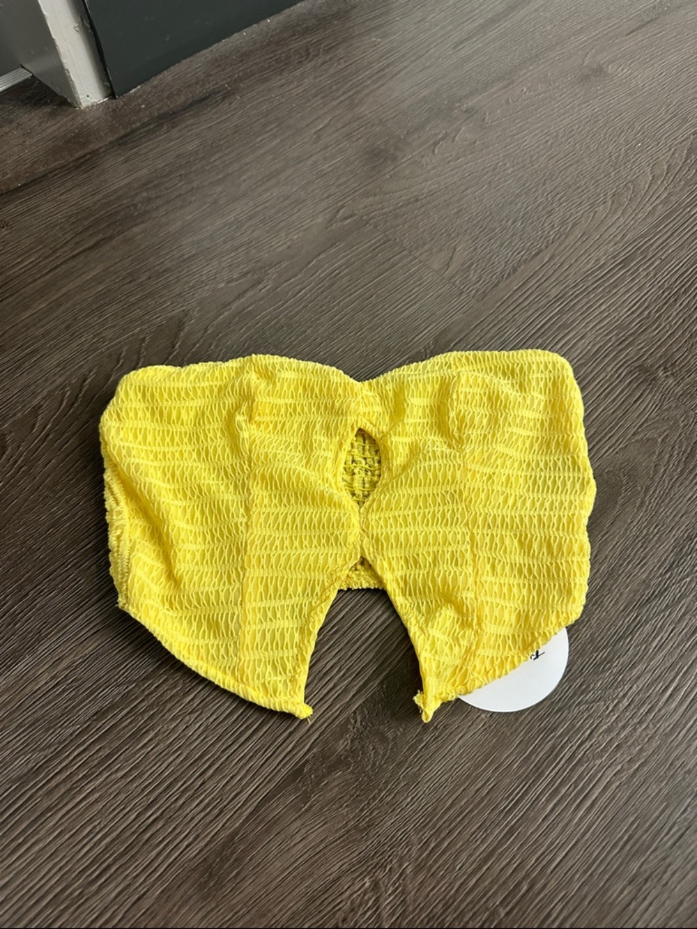 Women’s Yellow Strapless Crop Top